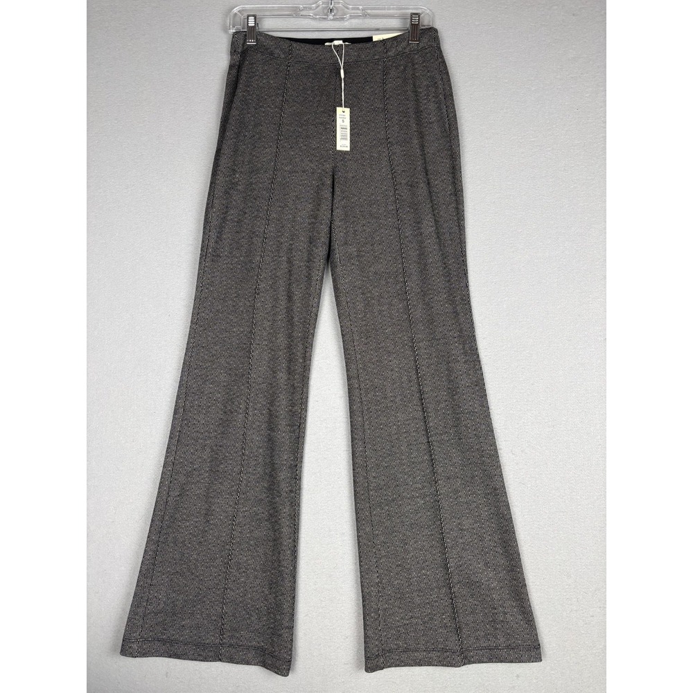 Max Studio Pants Womens Small Black White Pintuck Slim Bootcut Stretch Trousers